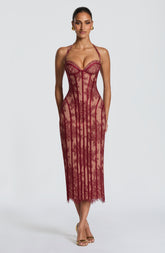Rona Midi Dress - Burgundy