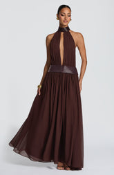 Rosalina Maxi Dress - Plum Brown