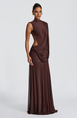 Mireya Maxi Dress - Plum Brown