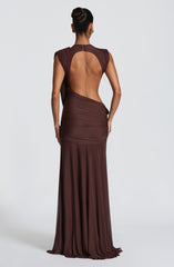 Mireya Maxi Dress - Plum Brown