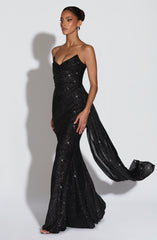 Ashika Maxi Dress - Black Sparkle