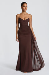 Ashika Maxi Dress - Plum Brown