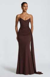 Ashika Maxi Dress - Plum Brown