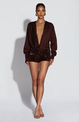 Coralie Bodysuit - Plum Brown