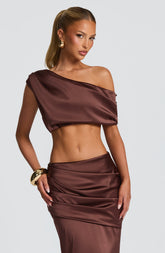 Edwina Top - Plum Brown