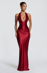 Elowen Maxi Dress - Deep Red