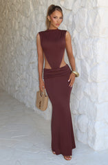 Fenella Maxi Dress - Plum Brown