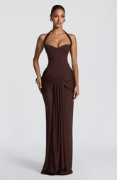 Gia Maxi Dress - Plum Brown
