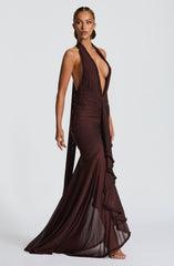 Janessa Maxi Dress - Plum Brown