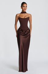Maggie Maxi Dress - Plum Brown