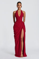 Minette Maxi Dress - Deep Red