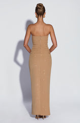 Pandra Maxi Dress - Gold Sparkle