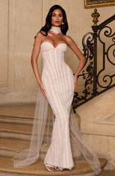 Sian Maxi Dress - Ivory Embellishment