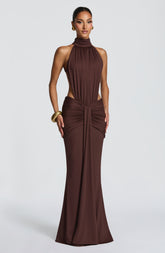 Thekla Maxi Dress - Plum Brown