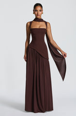 Tullulah Maxi Dress - Plum Brown