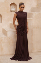 Mireya Maxi Dress - Plum Brown