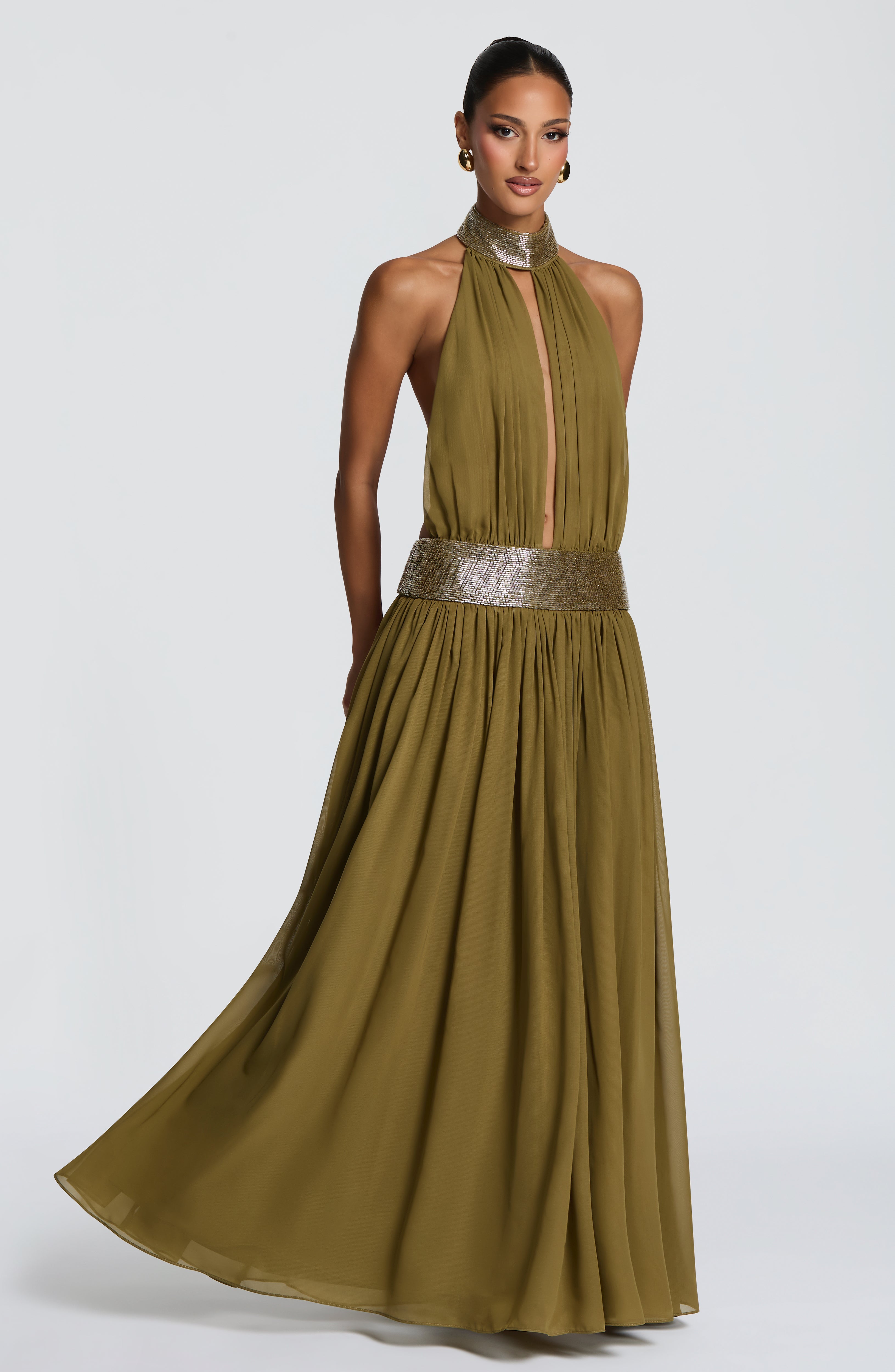 Rosalina Maxi Dress - Deep Olive