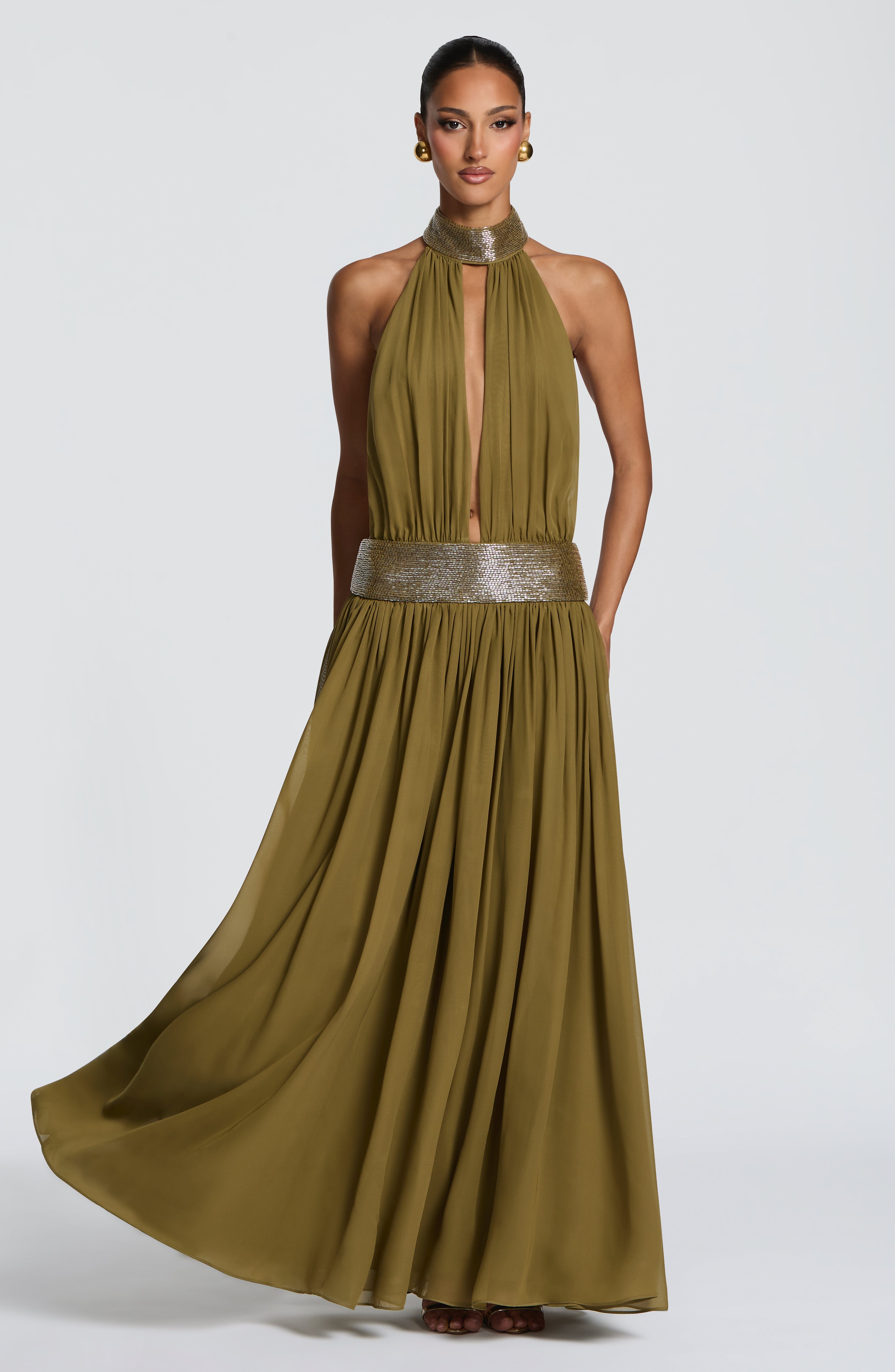 Rosalina Maxi Dress - Deep Olive