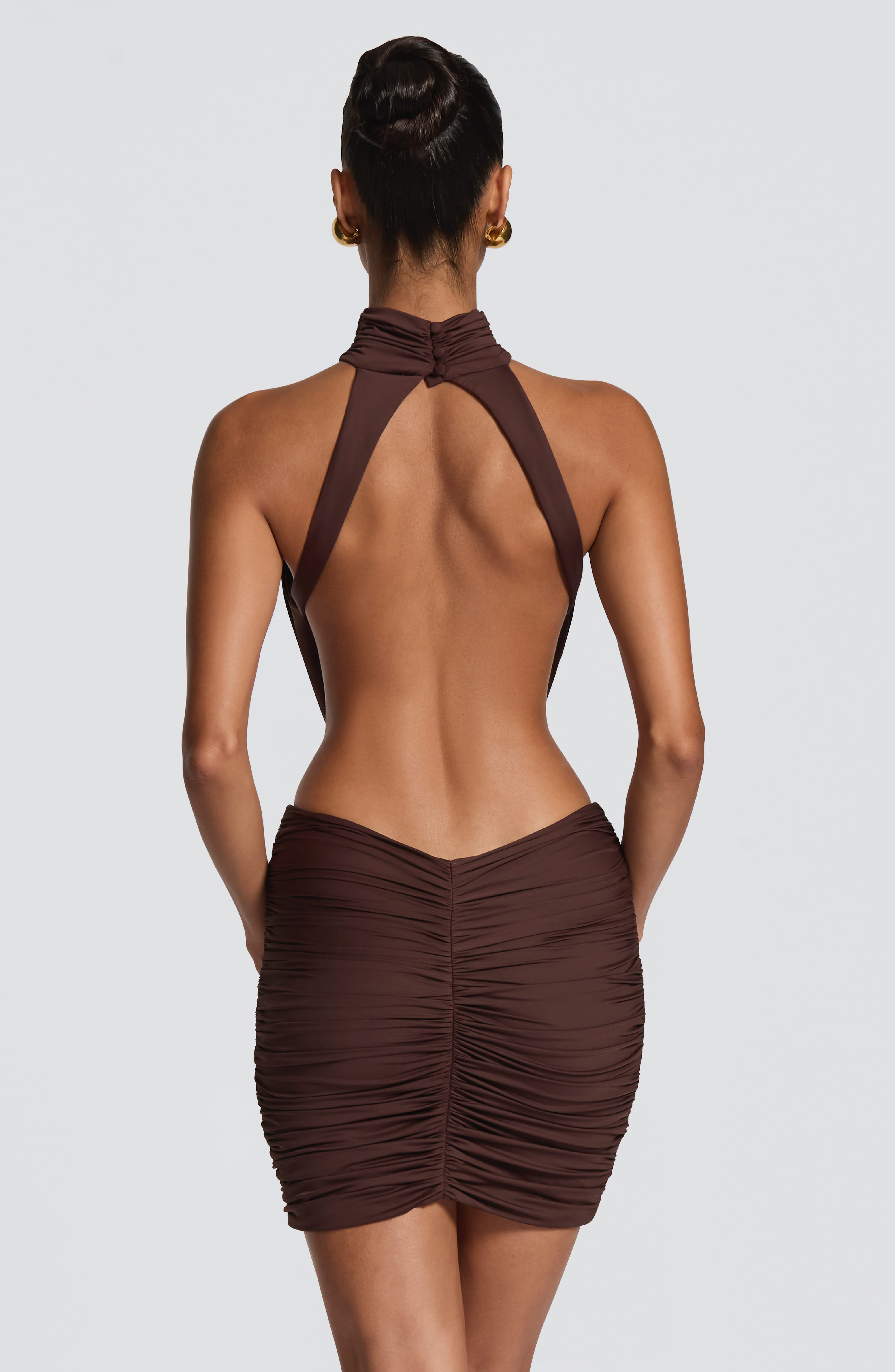 Thekla Mini Dress - Plum Brown