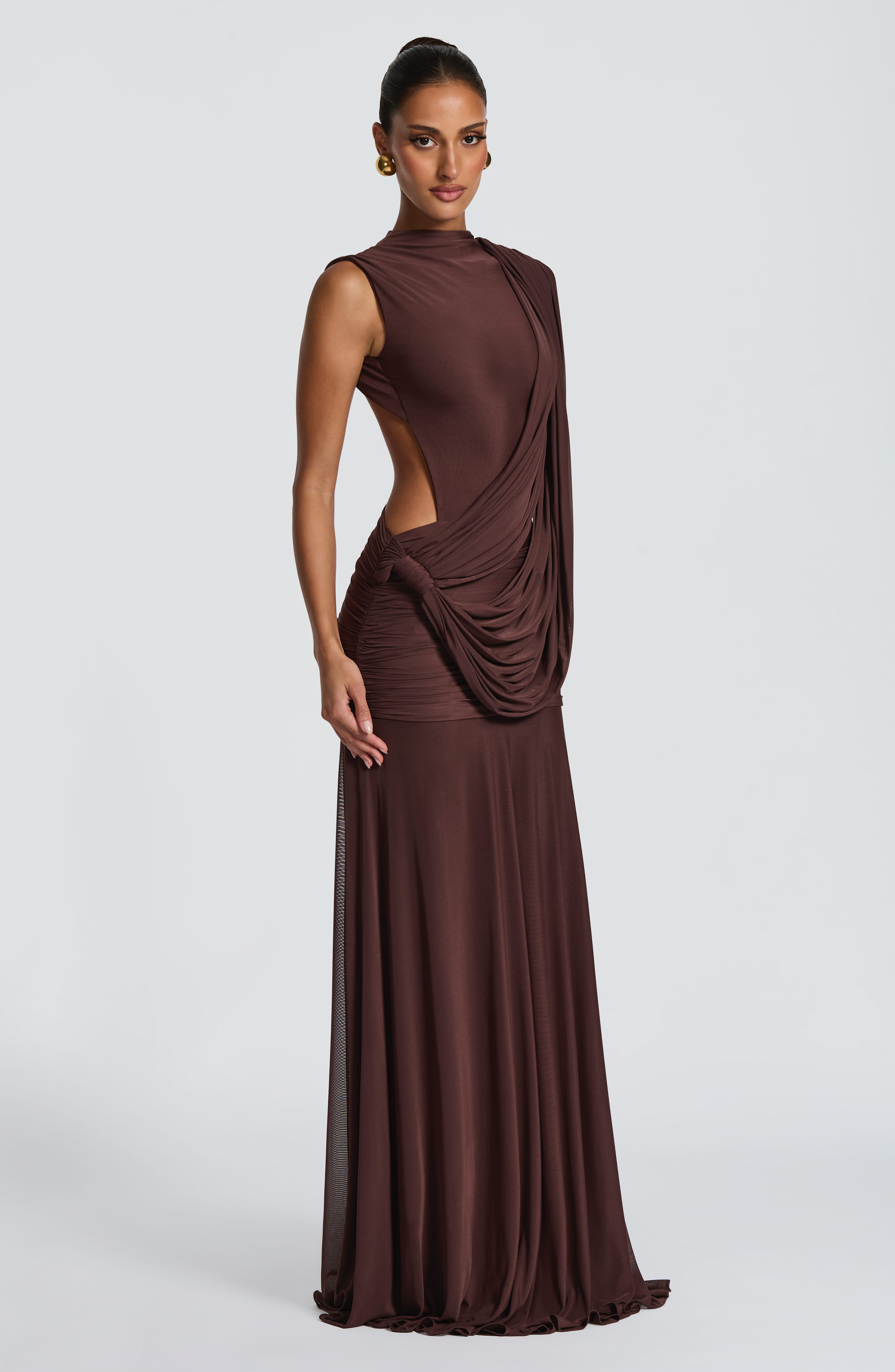 Mireya Maxi Dress - Plum Brown