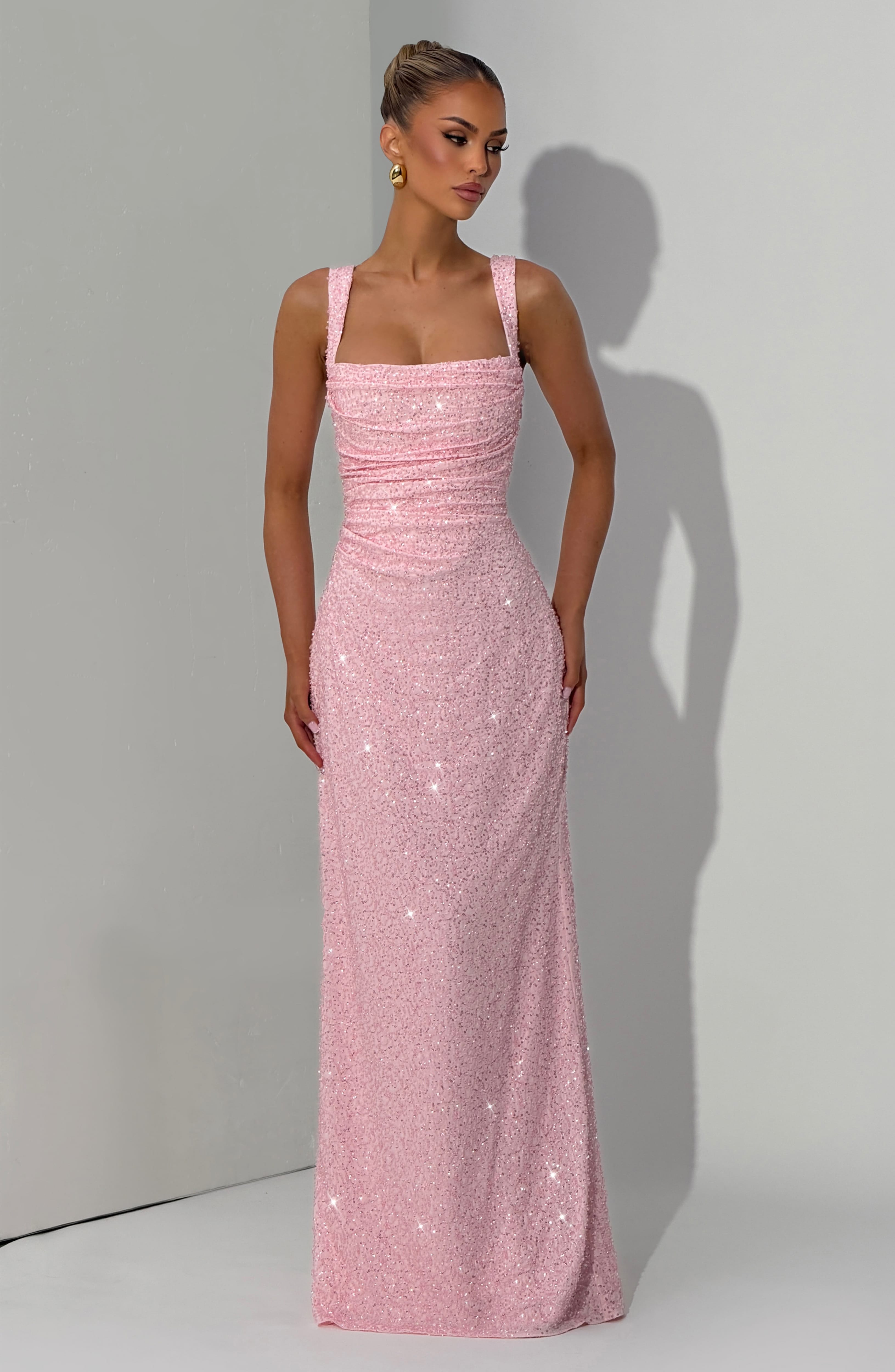 Calanthe Maxi Dress - Blush Sparkle