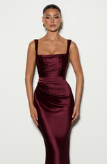 Calanthe Maxi Dress - Cherry Lacquer