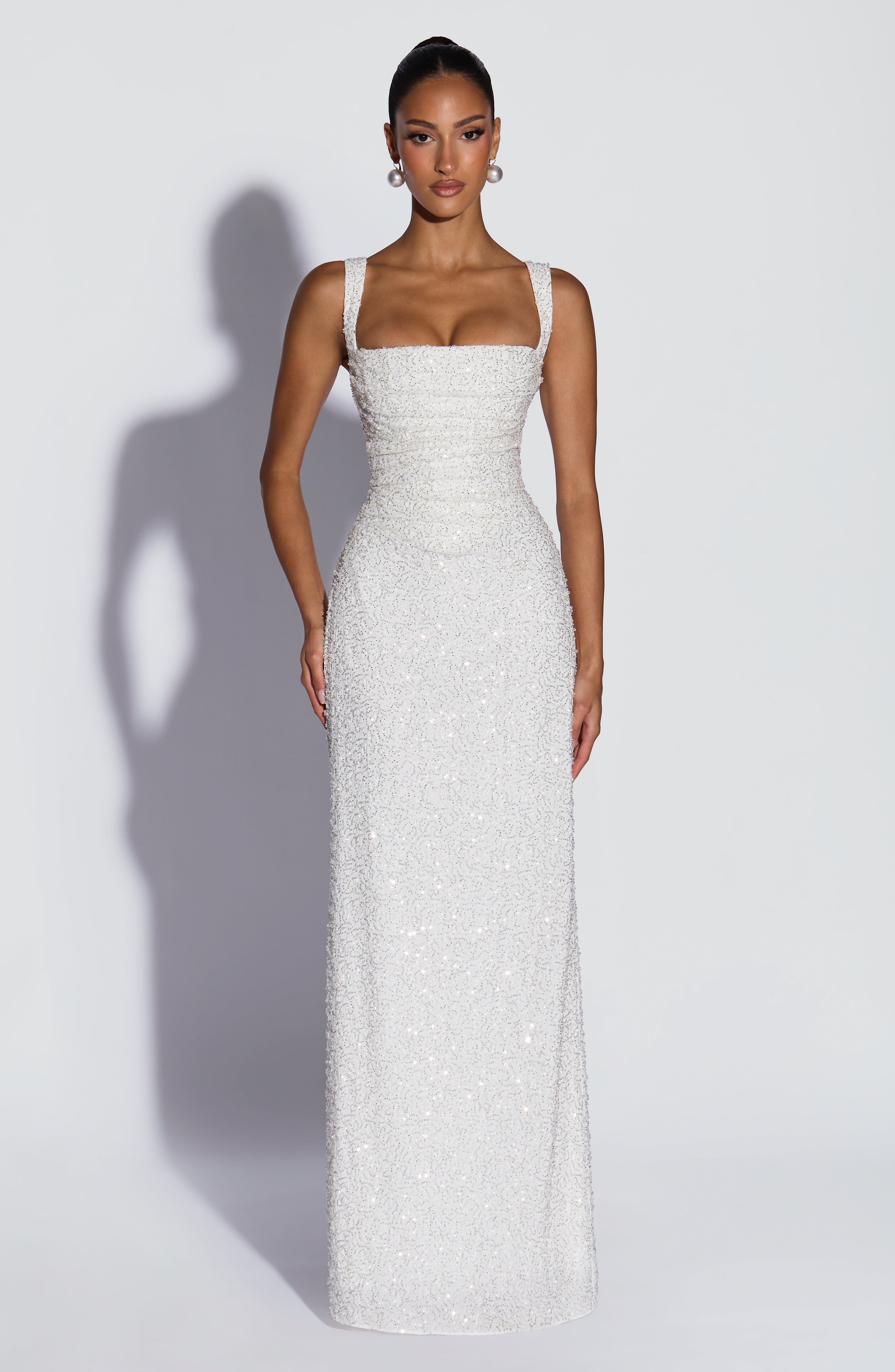 Calanthe Maxi Dress - Ivory Sparkle