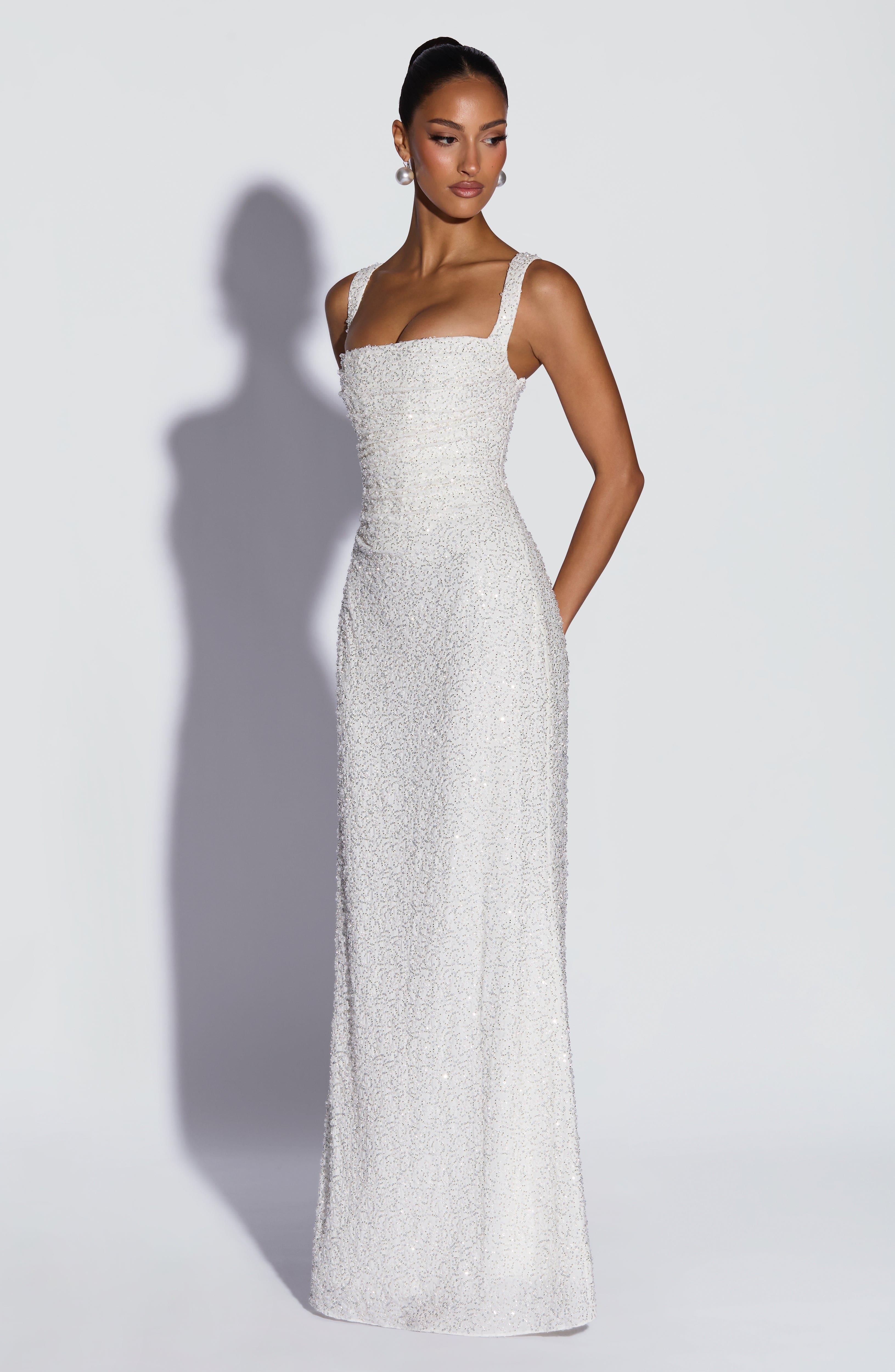 Calanthe Maxi Dress - Ivory Sparkle