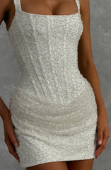 Christabel Mini Dress - Ivory Sparkle