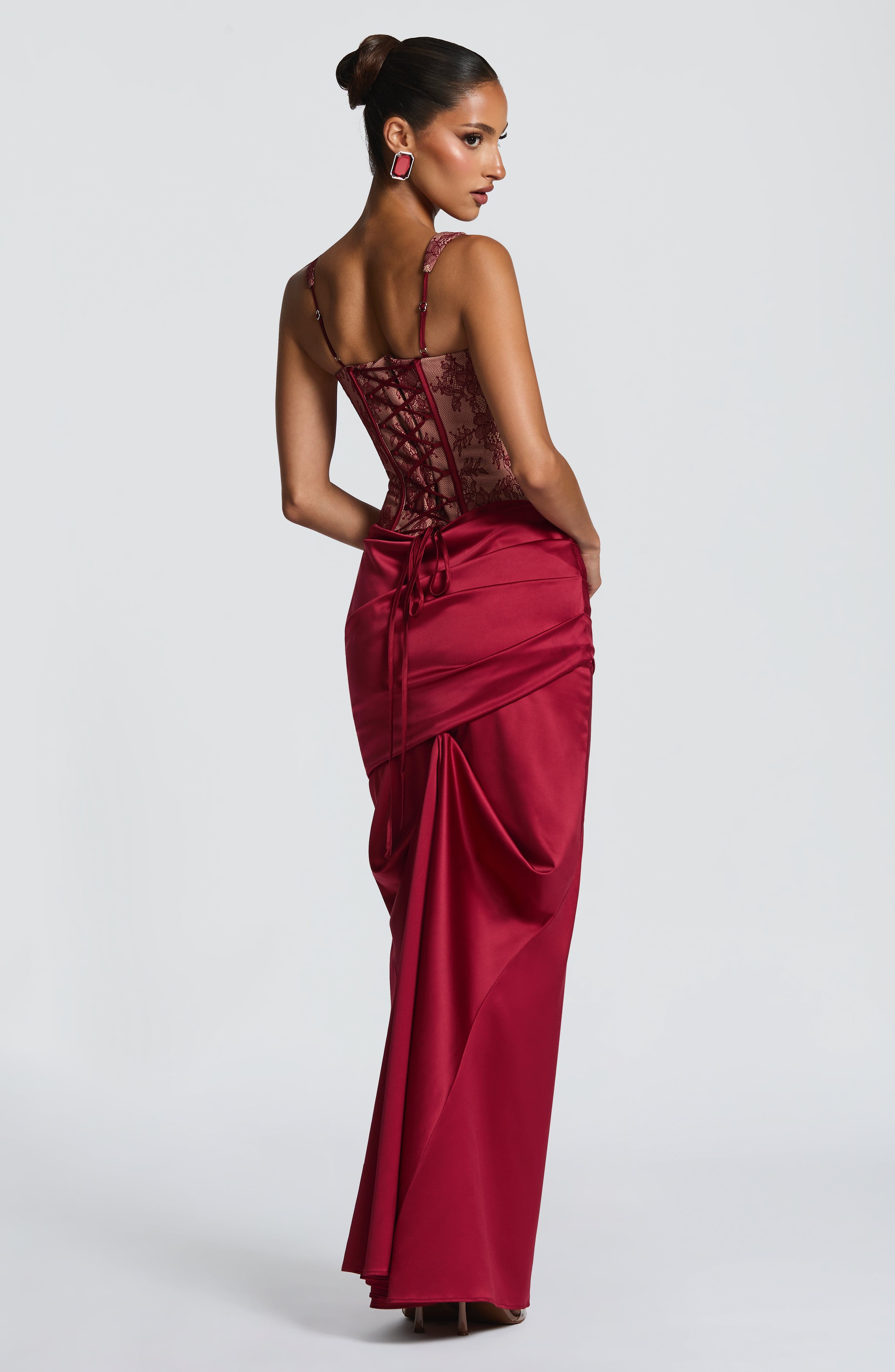 Claudette Maxi Skirt - Burgundy
