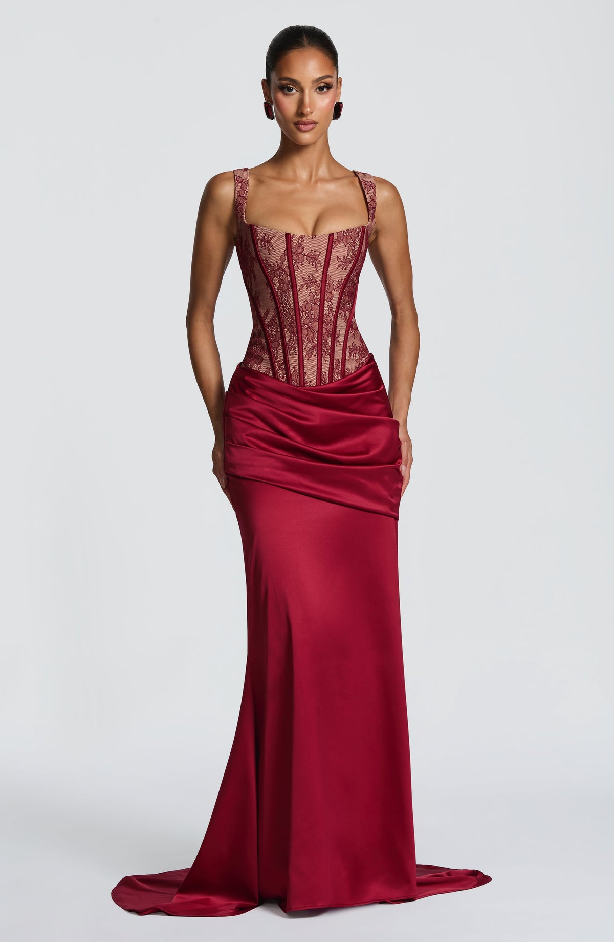 Claudette Maxi Skirt - Burgundy