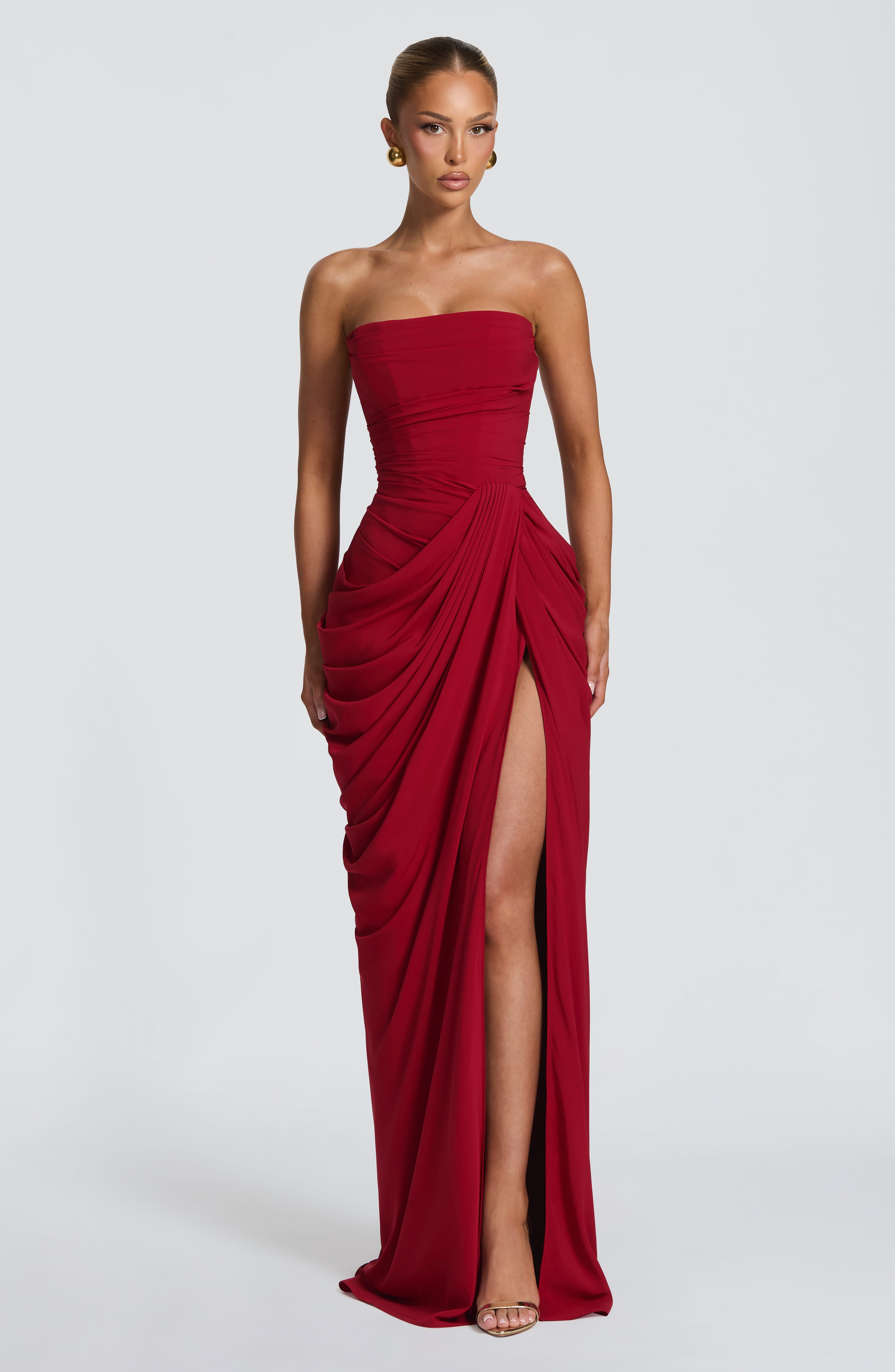 Cyra Maxi Dress - Deep Red