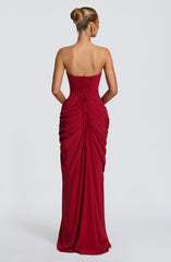 Cyra Maxi Dress - Deep Red