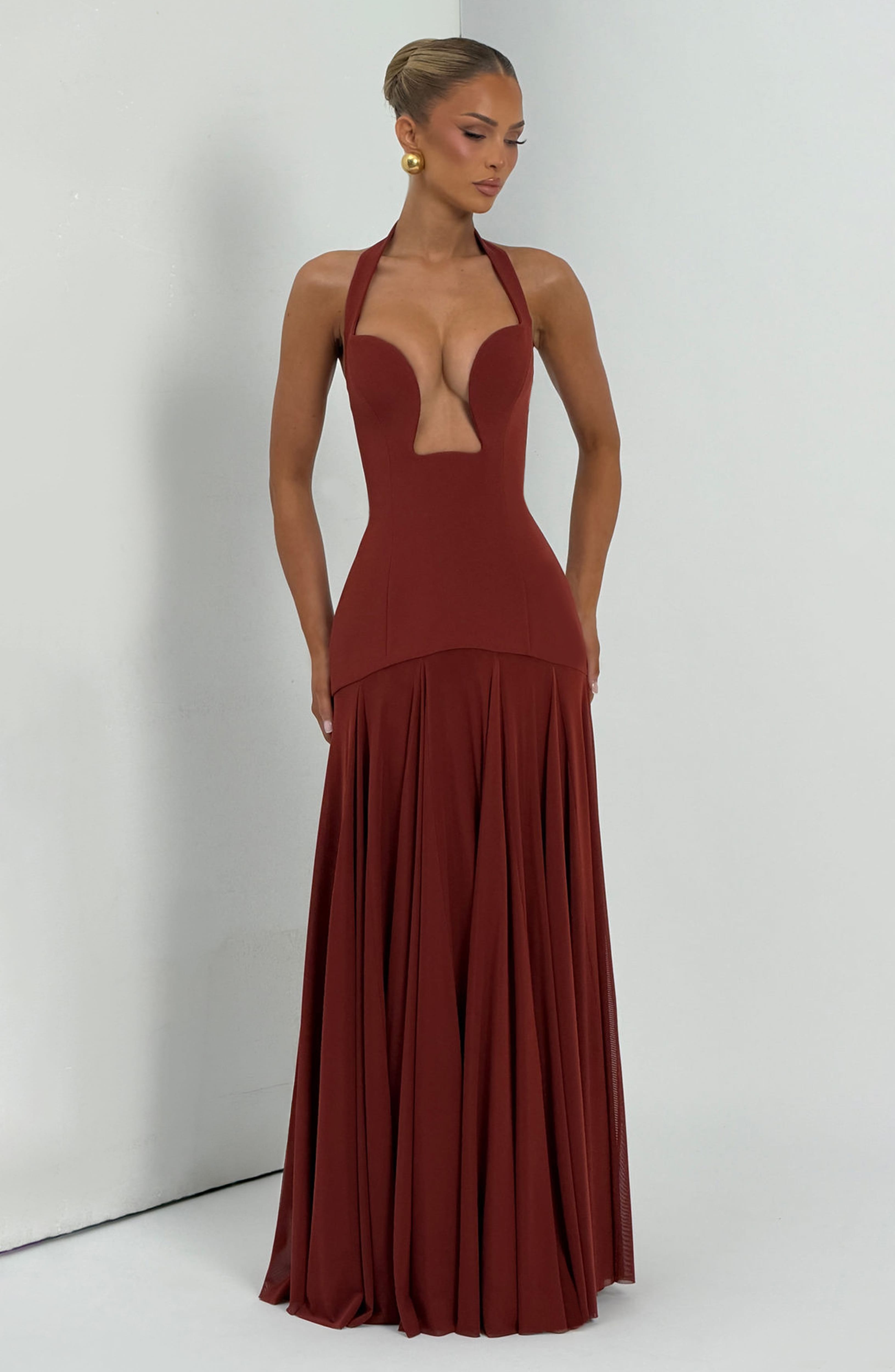 Cyrene Maxi Dress - Deep Rust