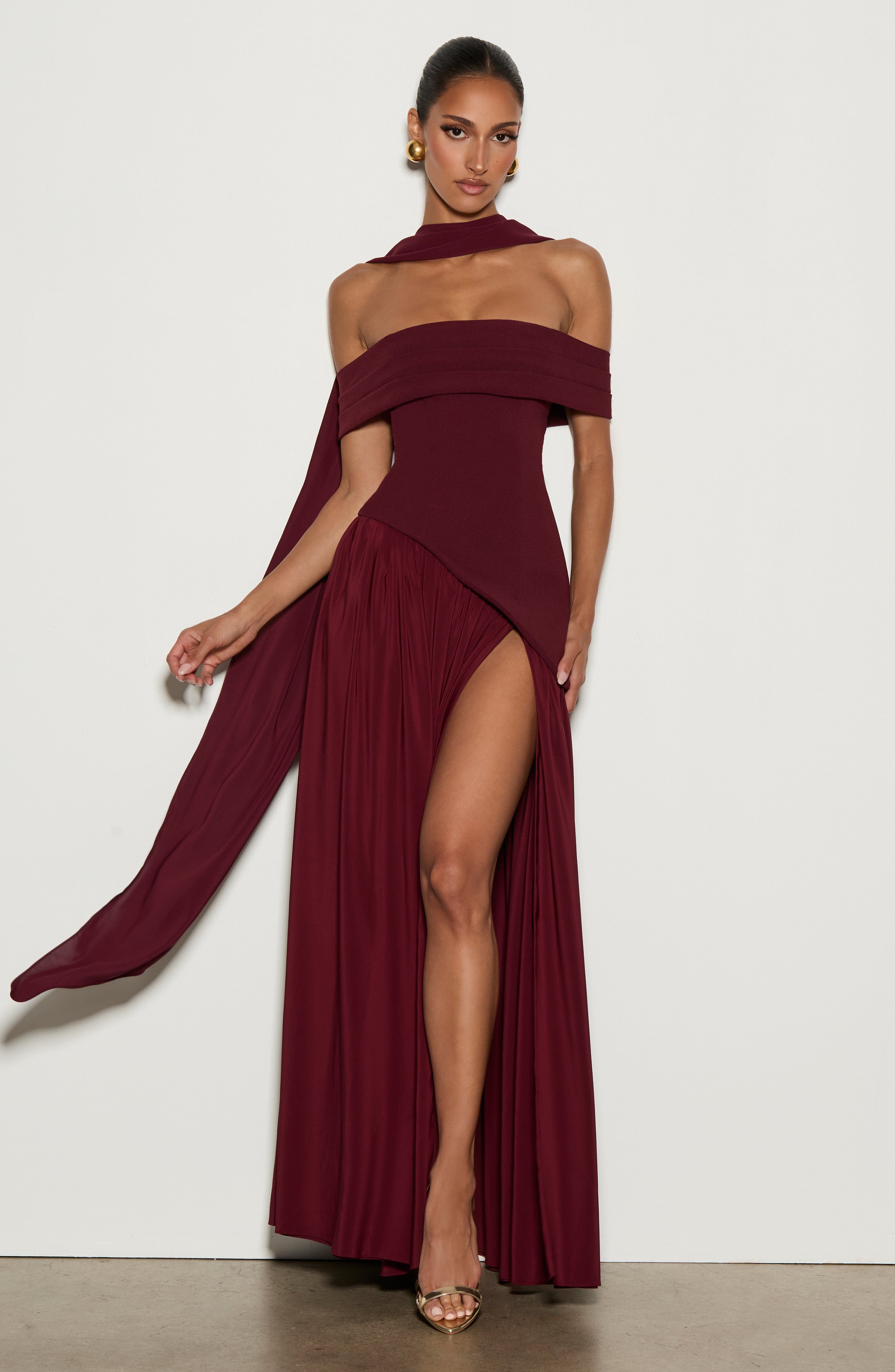 Delilah Maxi Dress - Cherry Lacquer