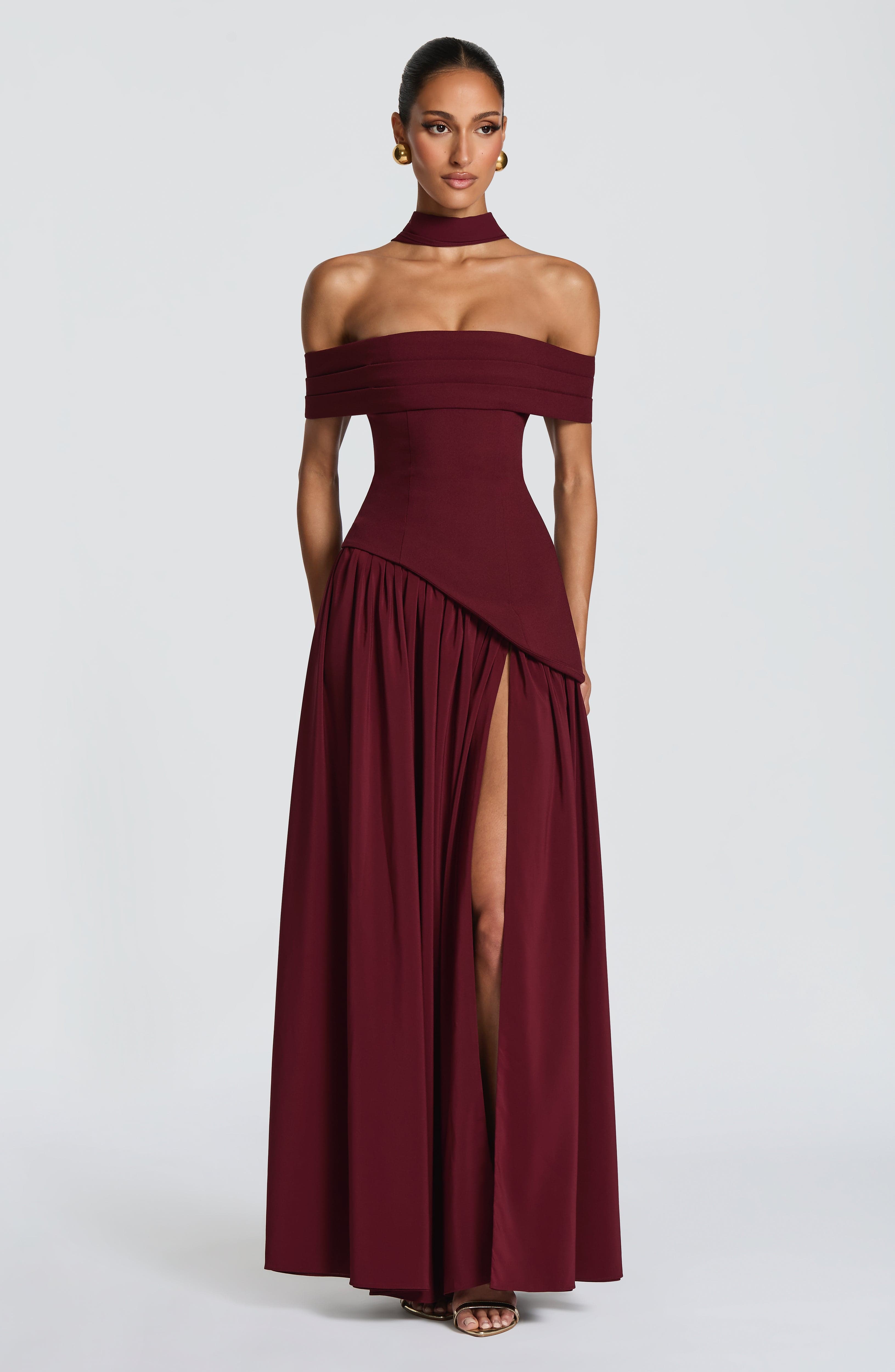 Delilah Maxi Dress - Cherry Lacquer