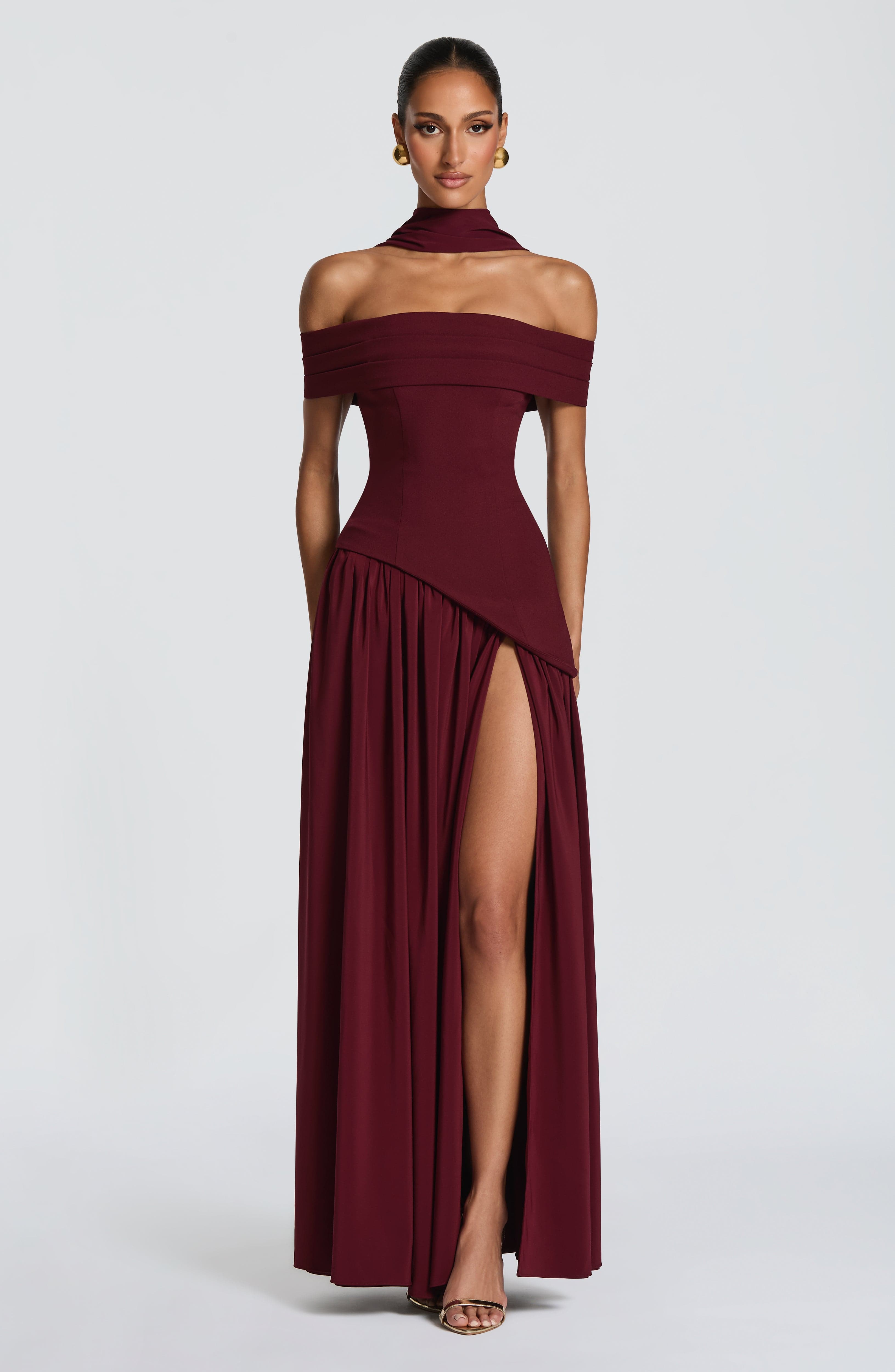 Delilah Maxi Dress - Cherry Lacquer