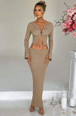 Elia Maxi Skirt - Beige