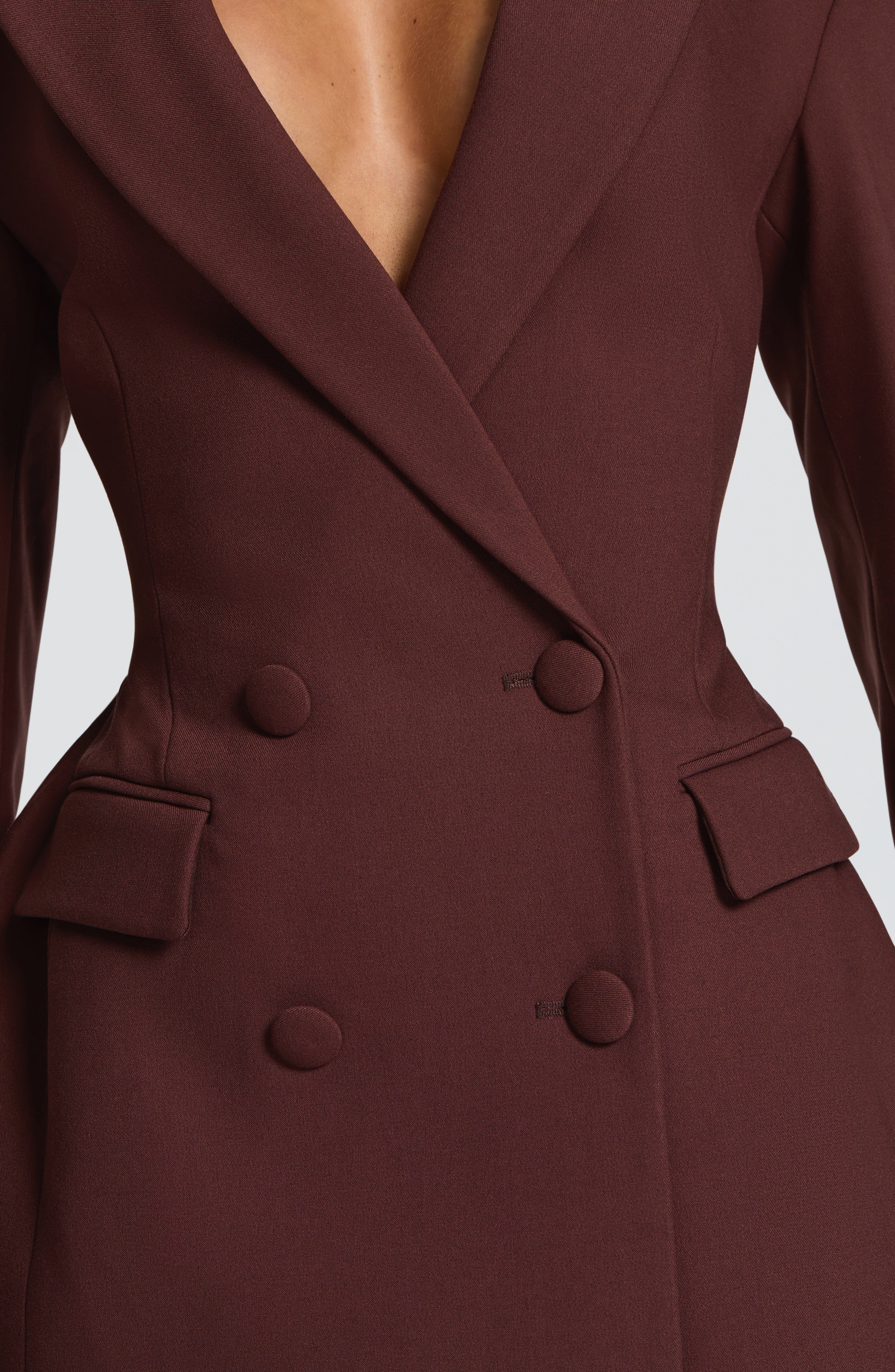Elvira Mini Dress - Plum Brown