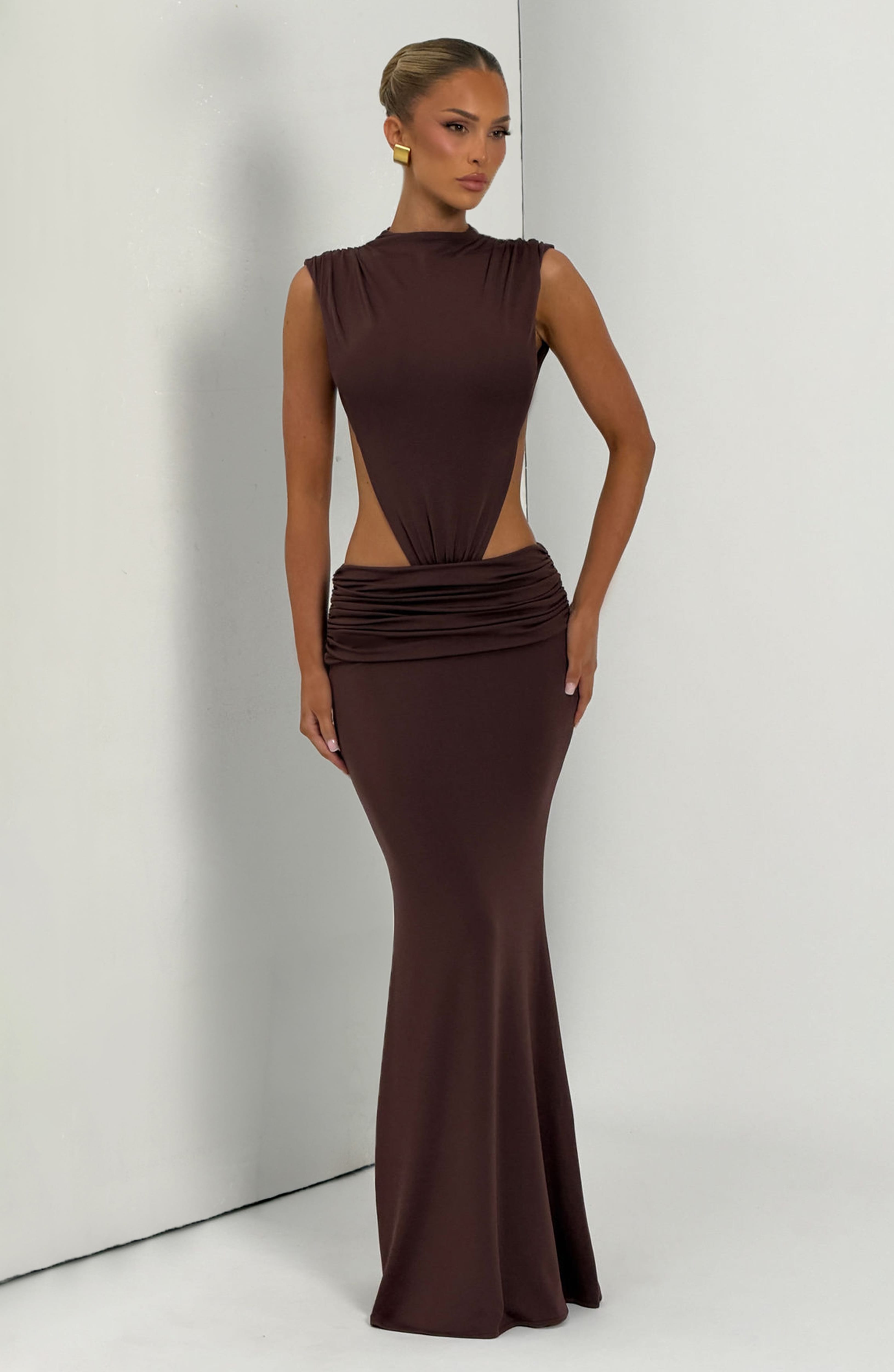 Fenella Maxi Dress - Plum Brown