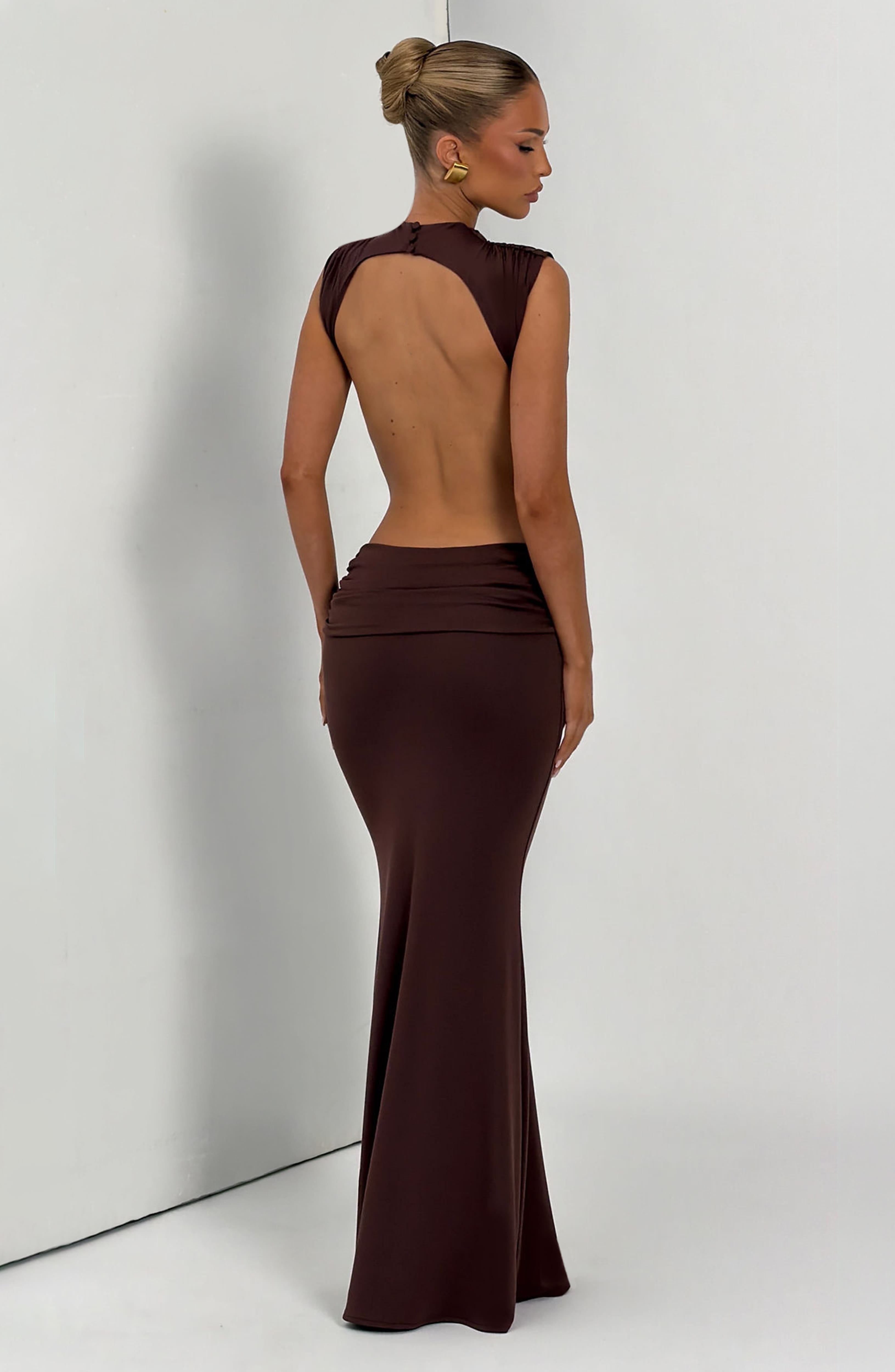Fenella Maxi Dress - Plum Brown