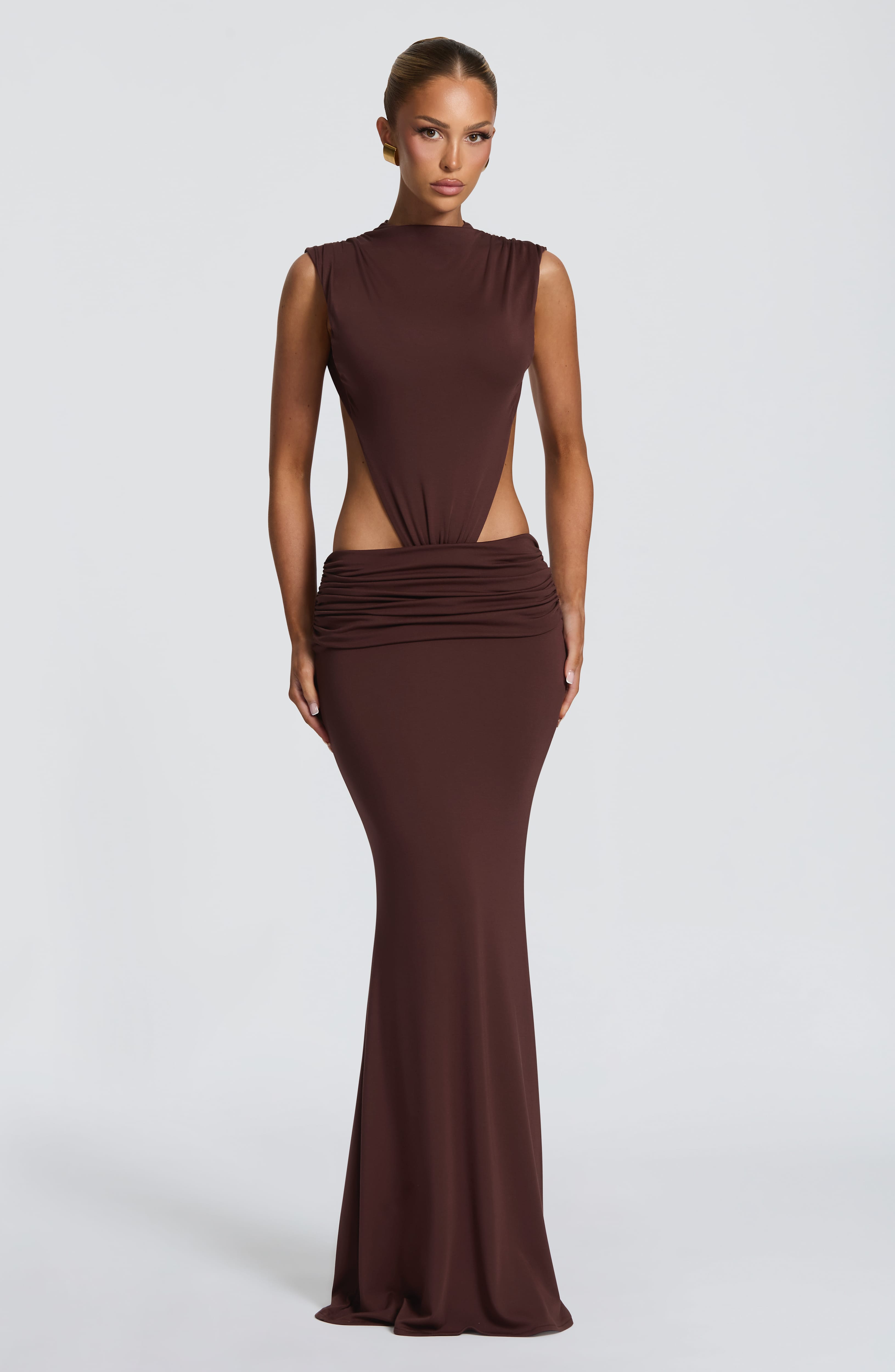 Fenella Maxi Dress - Plum Brown