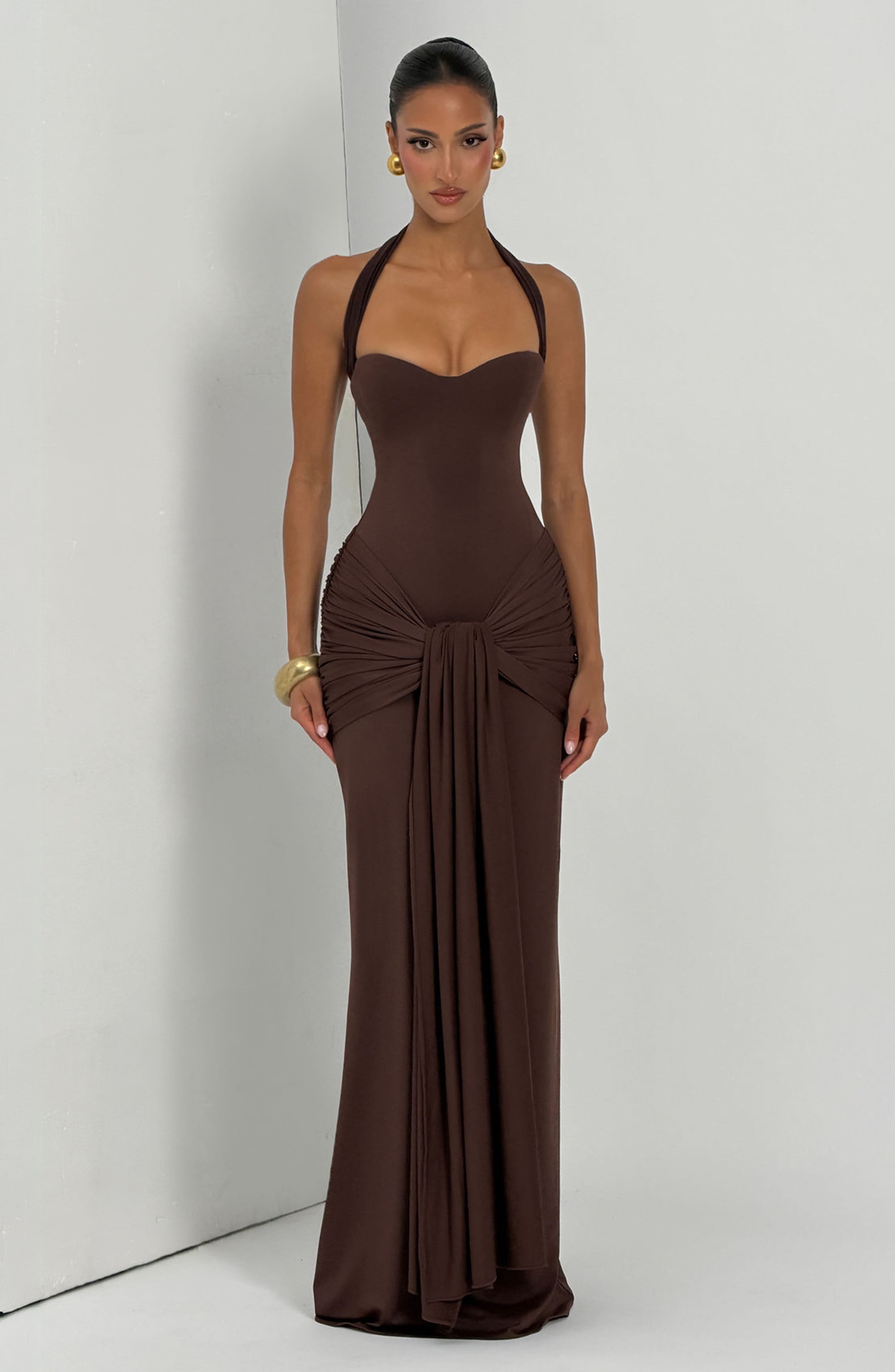 Gia Maxi Dress - Plum Brown