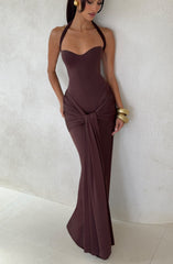 Gia Maxi Dress - Plum Brown