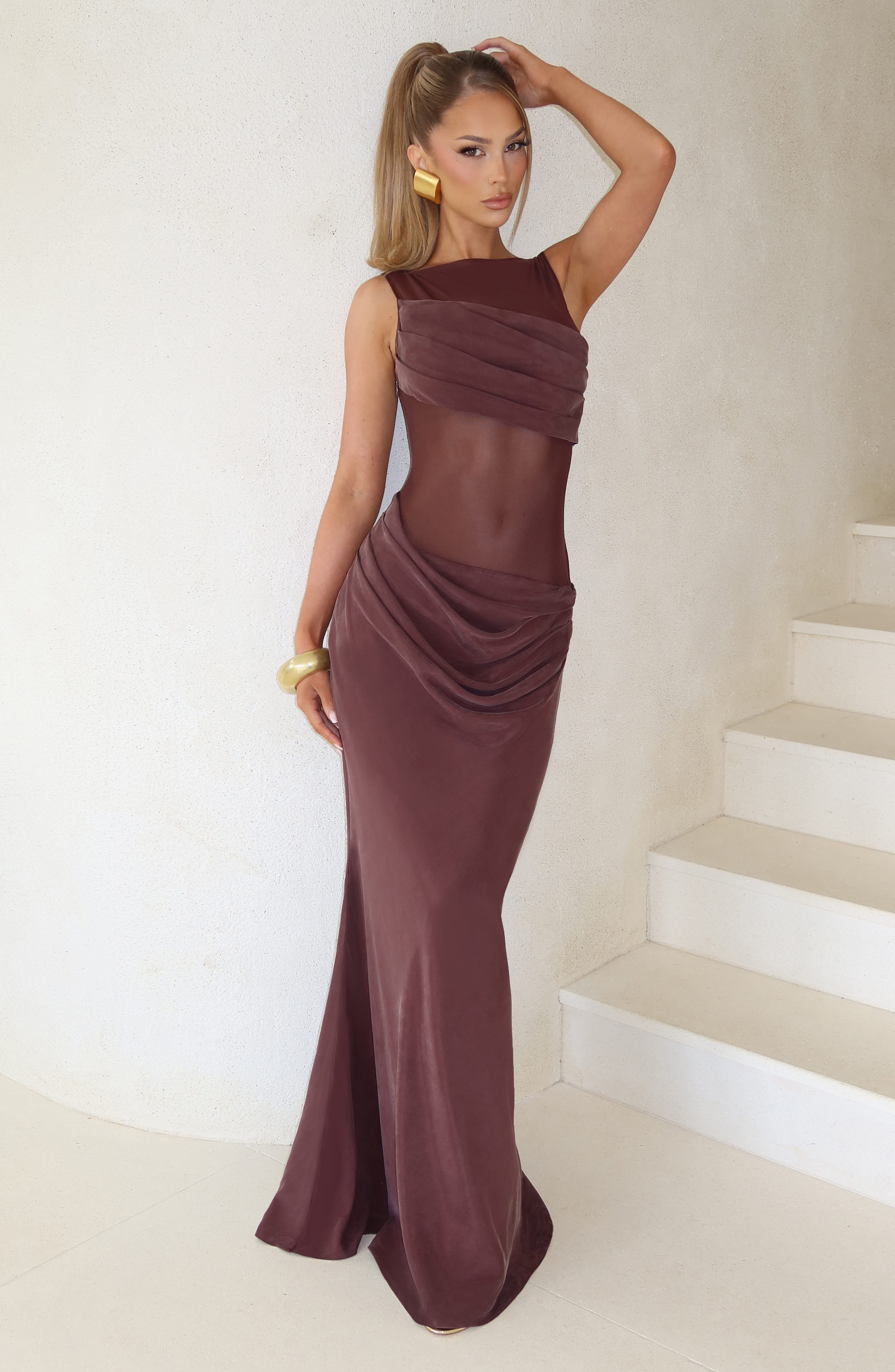 Gracelyn Maxi Dress - Plum Brown