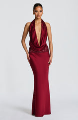 Ira Maxi Skirt - Burgundy
