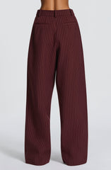 Kirsty Pants - Burgundy Pinstripe