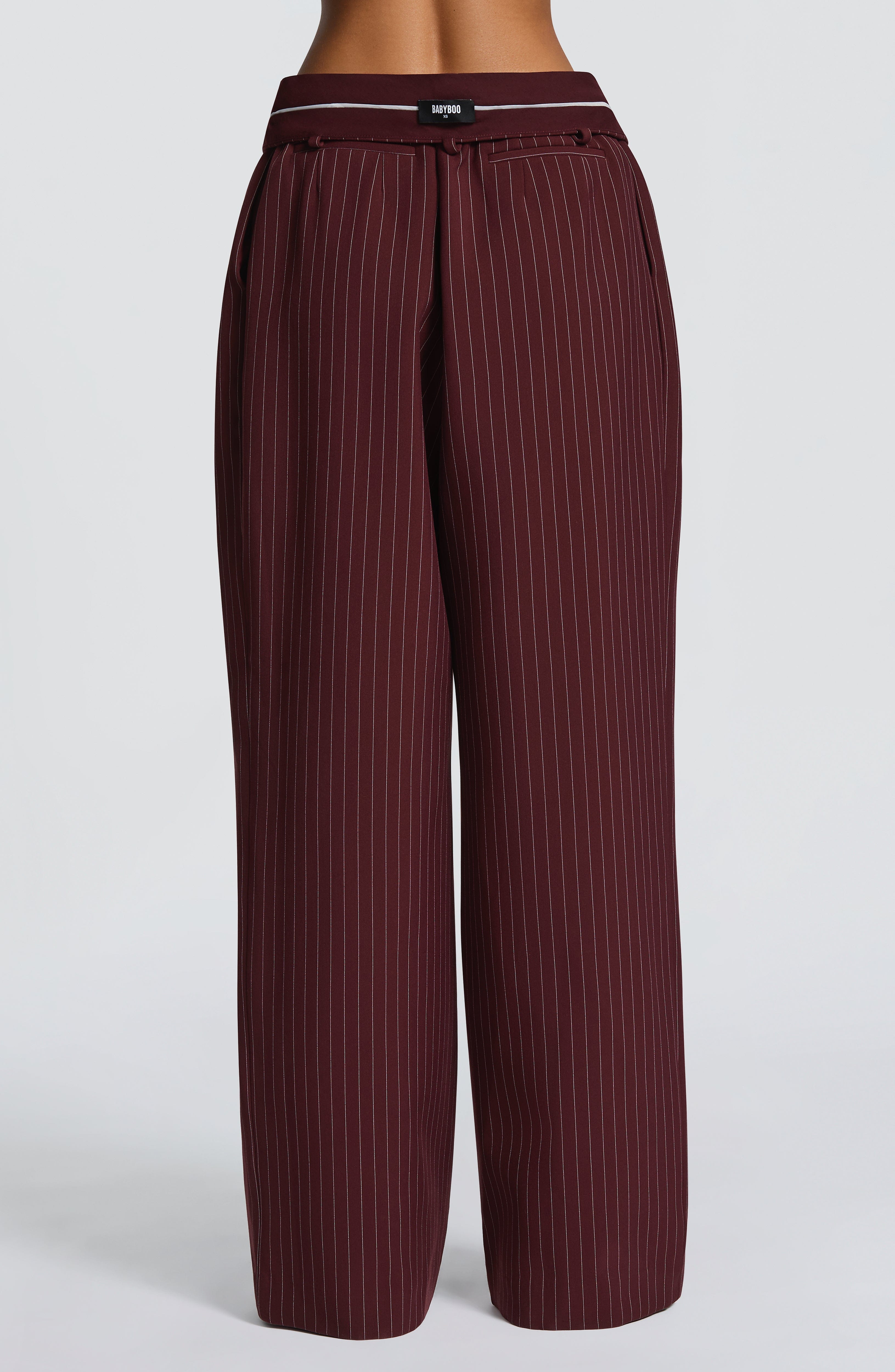 Kirsty Pants - Burgundy Pinstripe