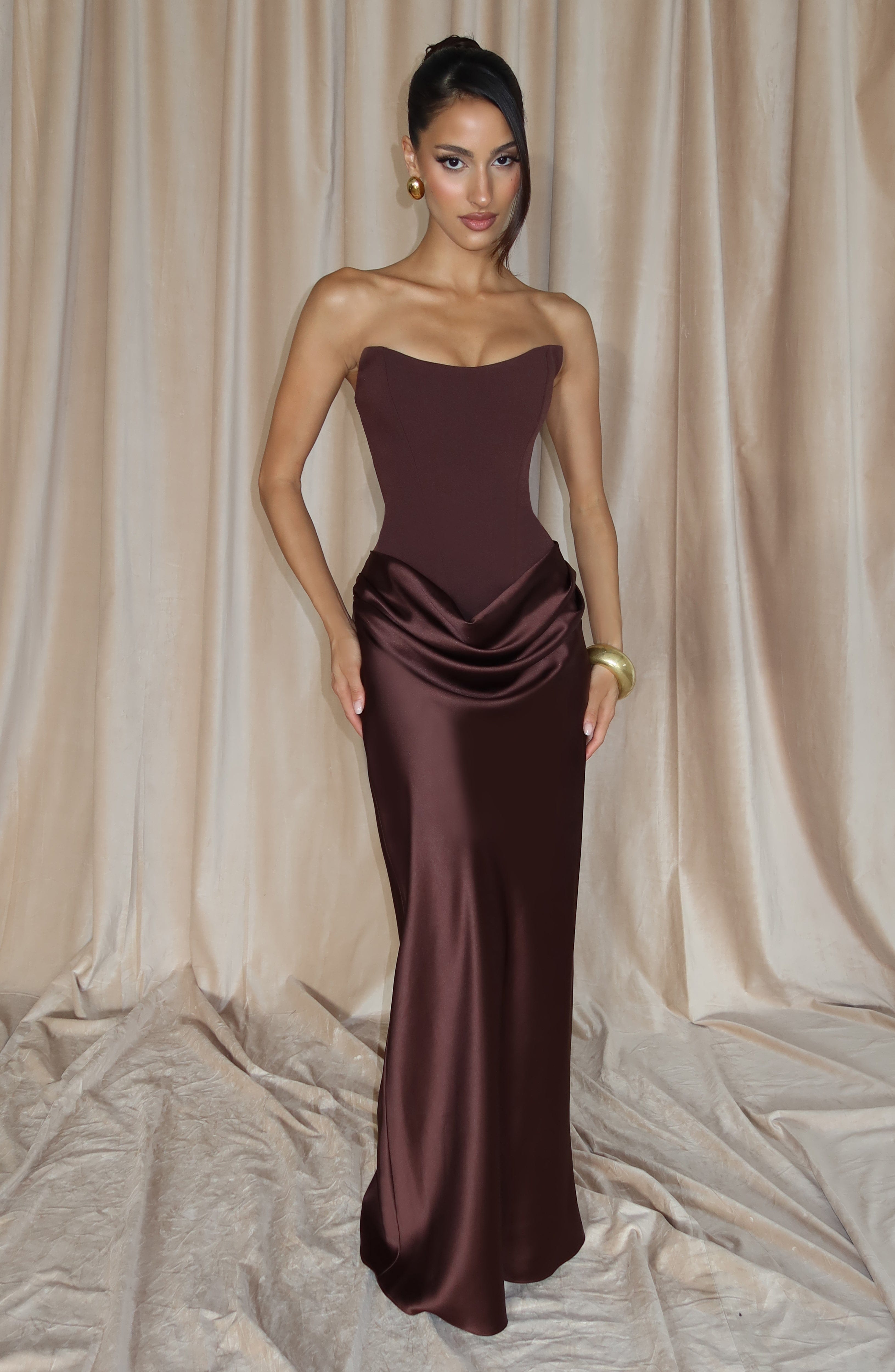 Maggie Maxi Dress - Plum Brown