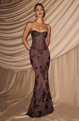 Nefertiti Maxi Dress - Plum Brown